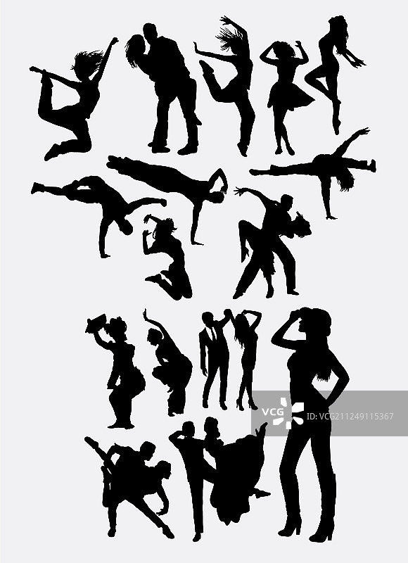 传统与现代舞者剪影图片素材