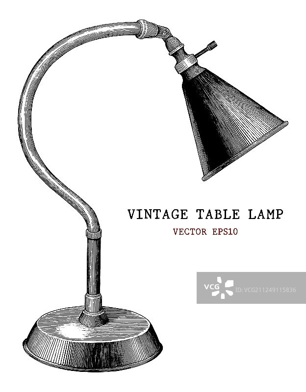 复古台灯手绘复古雕刻图片素材
