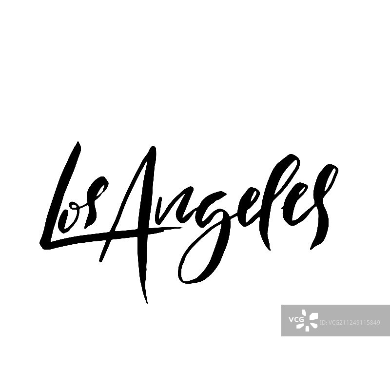 美国洛杉矶排版笔刷字母图片素材