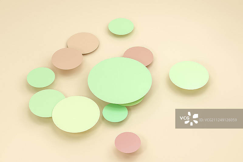 三维渲染，空白圆形纸片图片素材