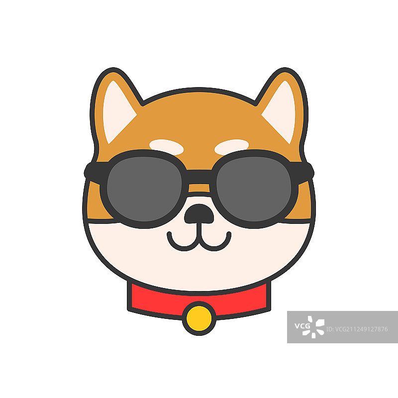 柴犬表情轮廓设计图片素材