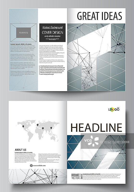 商业双折页手册杂志模板图片素材