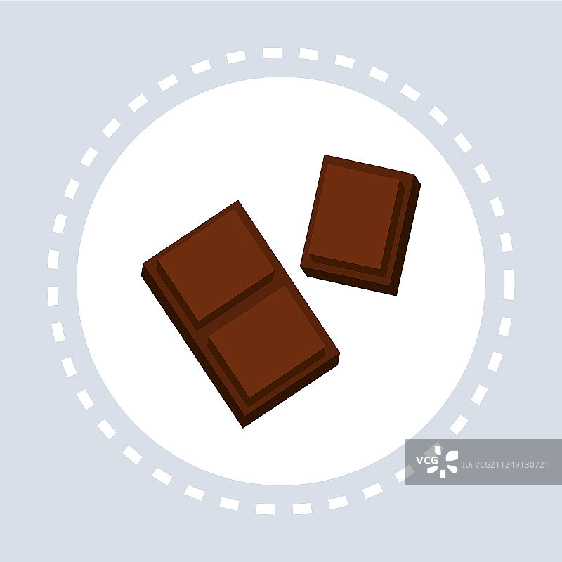 不健康甜食概念的黑巧克力图标图片素材