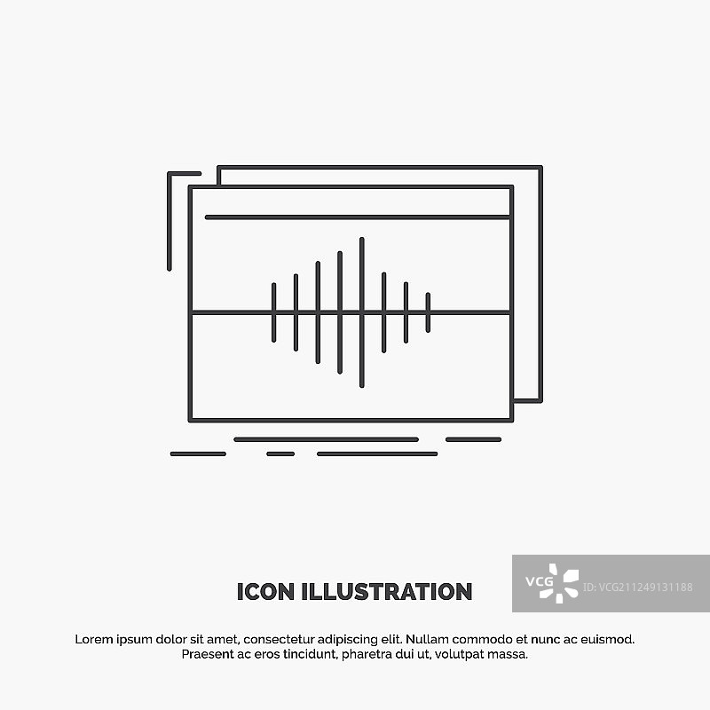 音频频率赫兹序列波浪线性图标图片素材