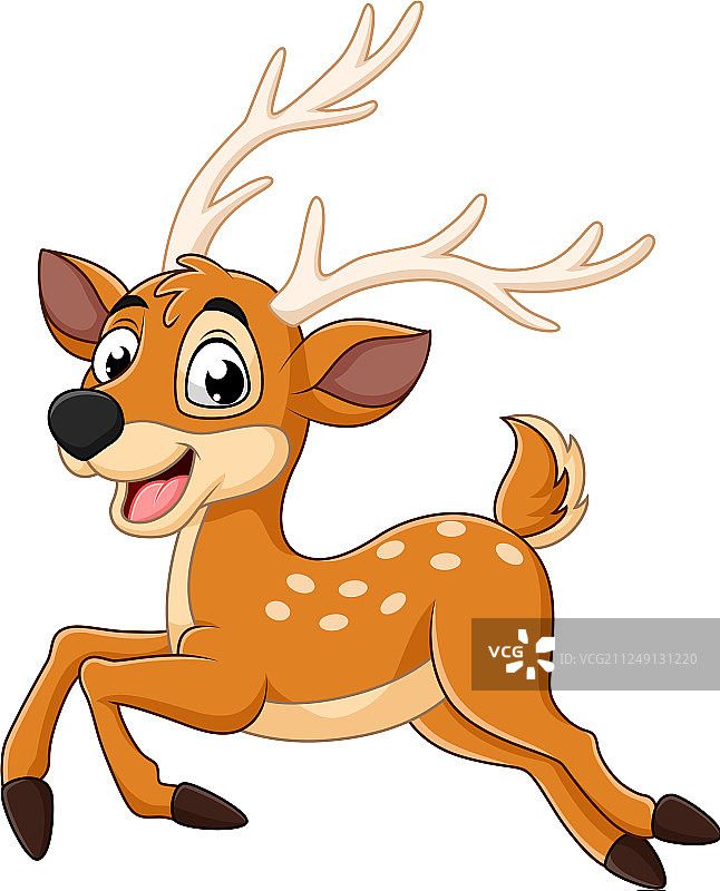 卡通小鹿奔跑图片素材