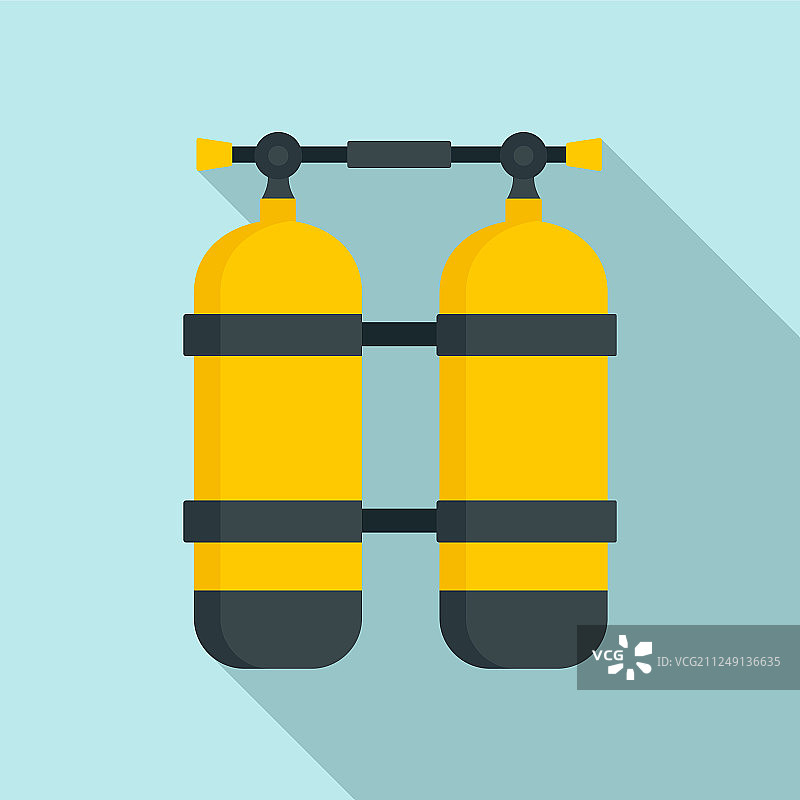 水肺潜水气瓶图标扁平风格图片素材