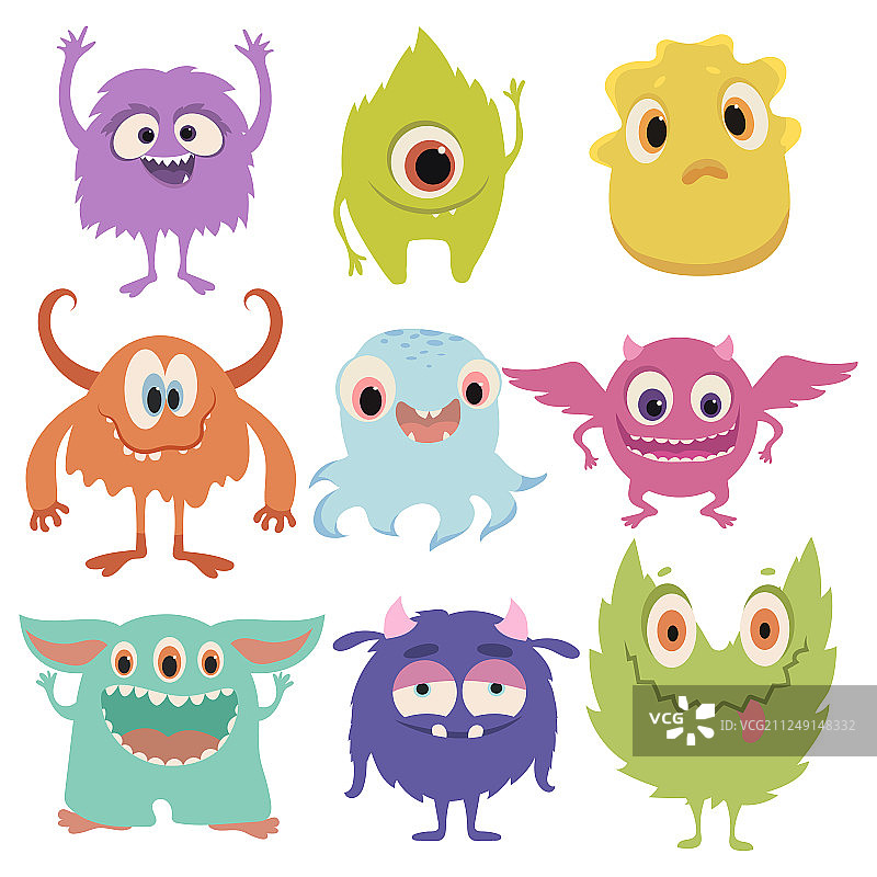 快乐卡通怪物合集图片素材
