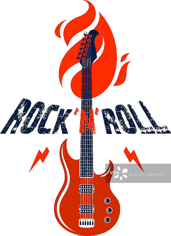 带电吉他标志的摇滚标志图片素材