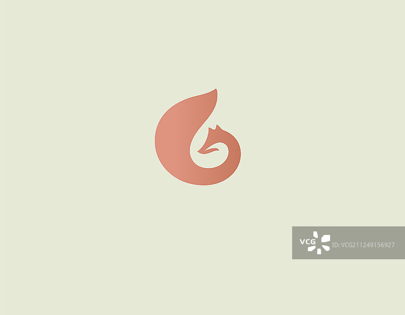 创意抽象橙色狐狸尾巴标志图片素材