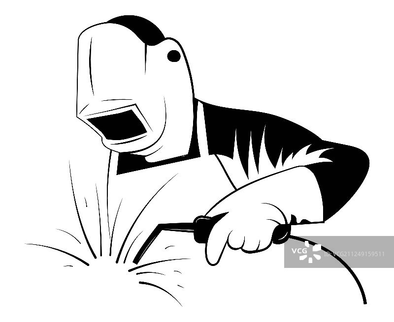 焊接工人Logo（黑白）图片素材