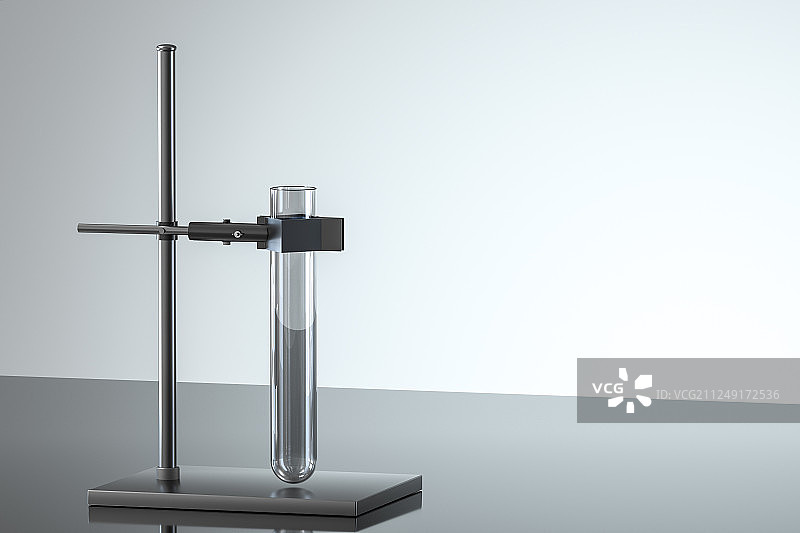 实验室内的玻璃试管仪器，三维渲染图片素材