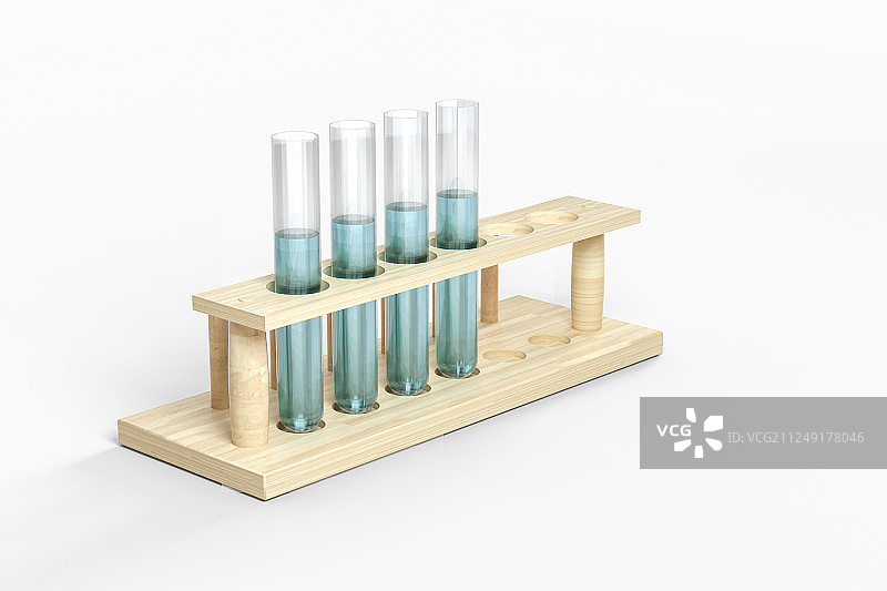 实验室的化学器皿试管，三维渲染图片素材