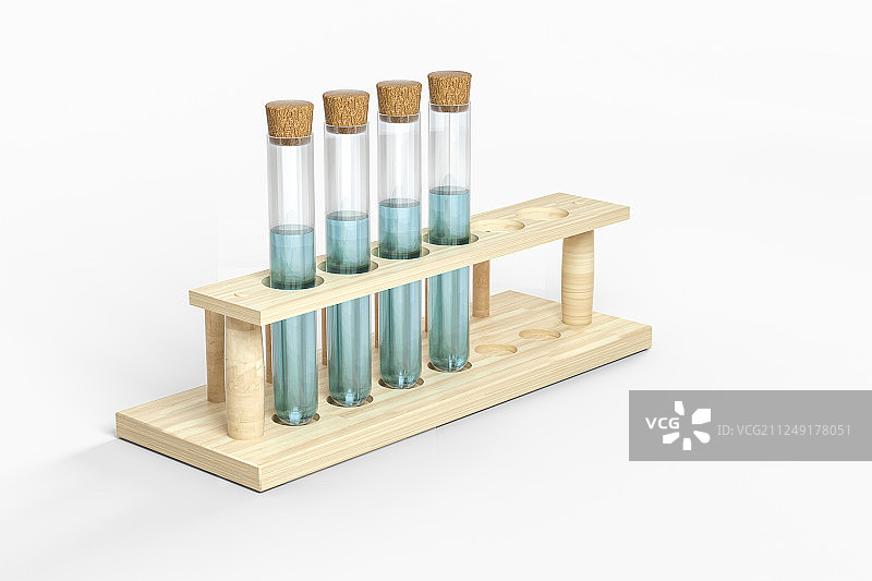 实验室的化学器皿试管，三维渲染图片素材