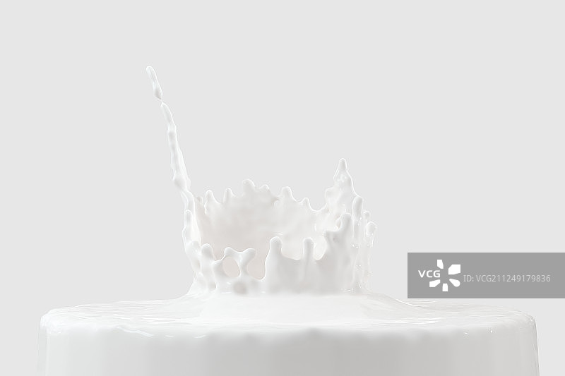 溅起的皇冠状液体，三维渲染图片素材