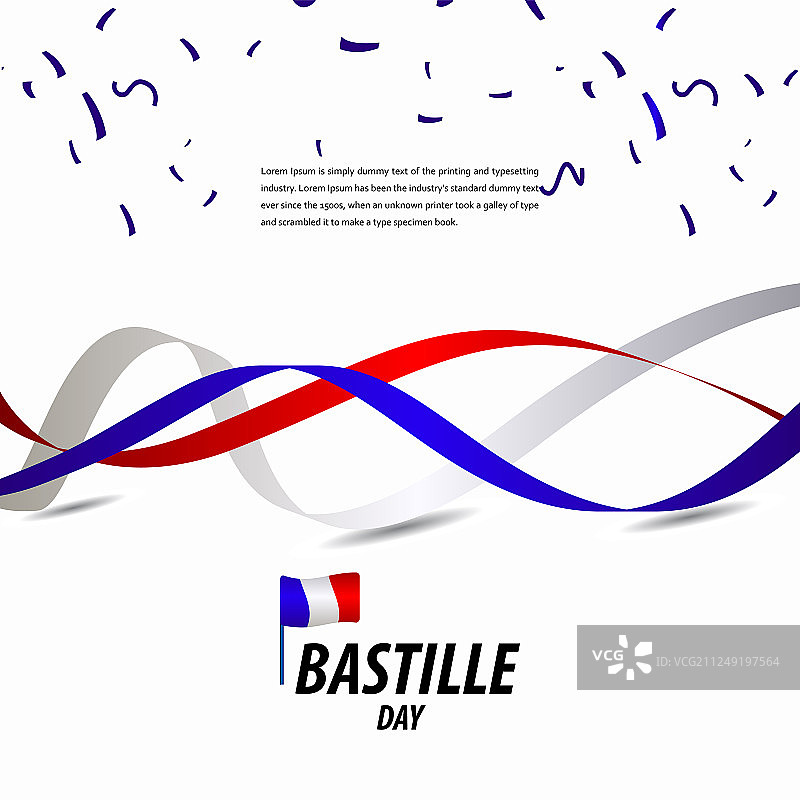 法国国庆日庆祝海报彩带图片素材