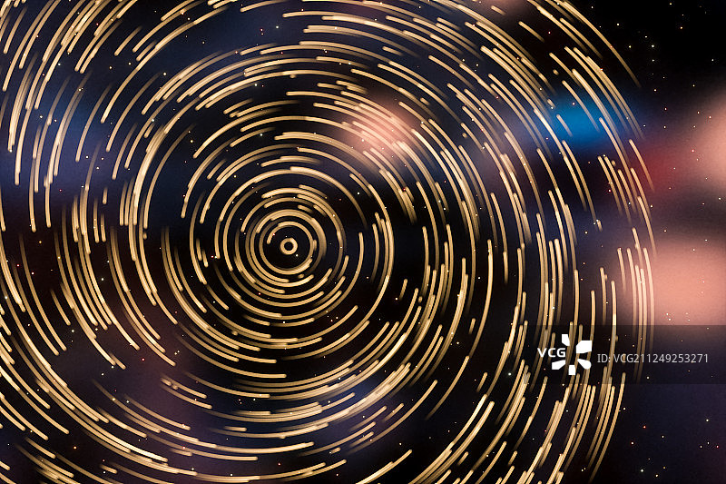 围绕中心旋转的发光粒子，三维渲染图片素材