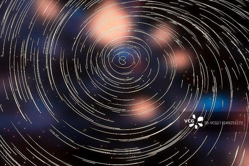 围绕中心旋转的发光粒子，三维渲染图片素材