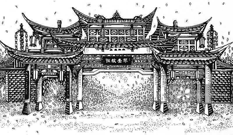 成都地标 琴台路图片素材