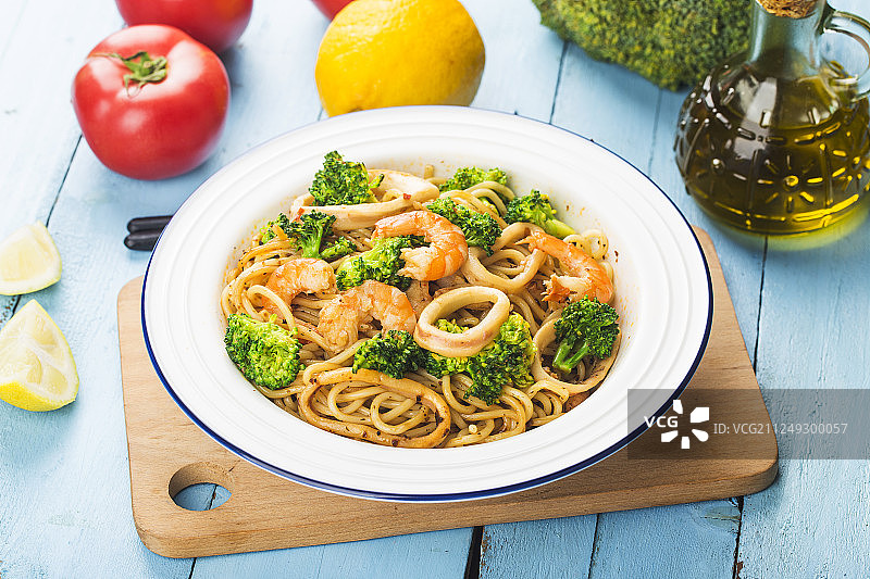 海鲜拌面图片素材