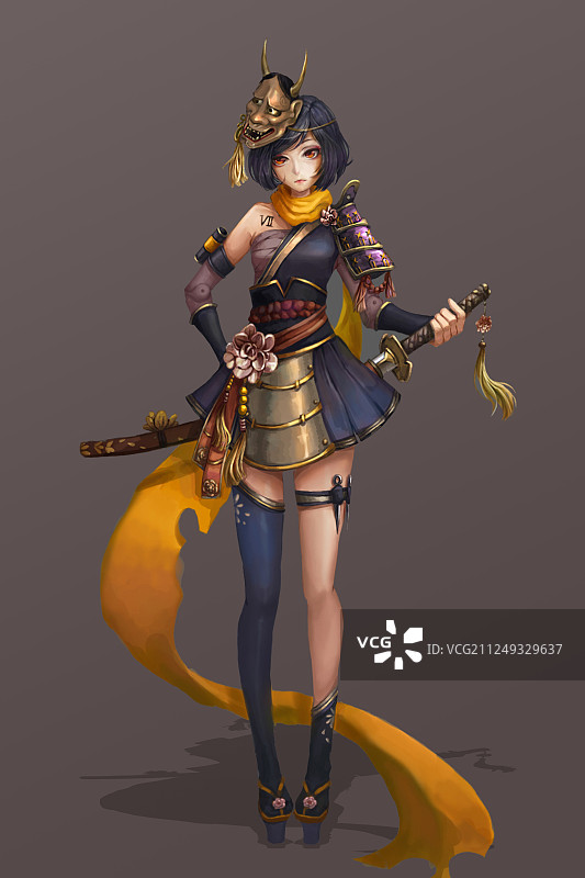 游戏原画女忍者CG角色设定 人设图片素材