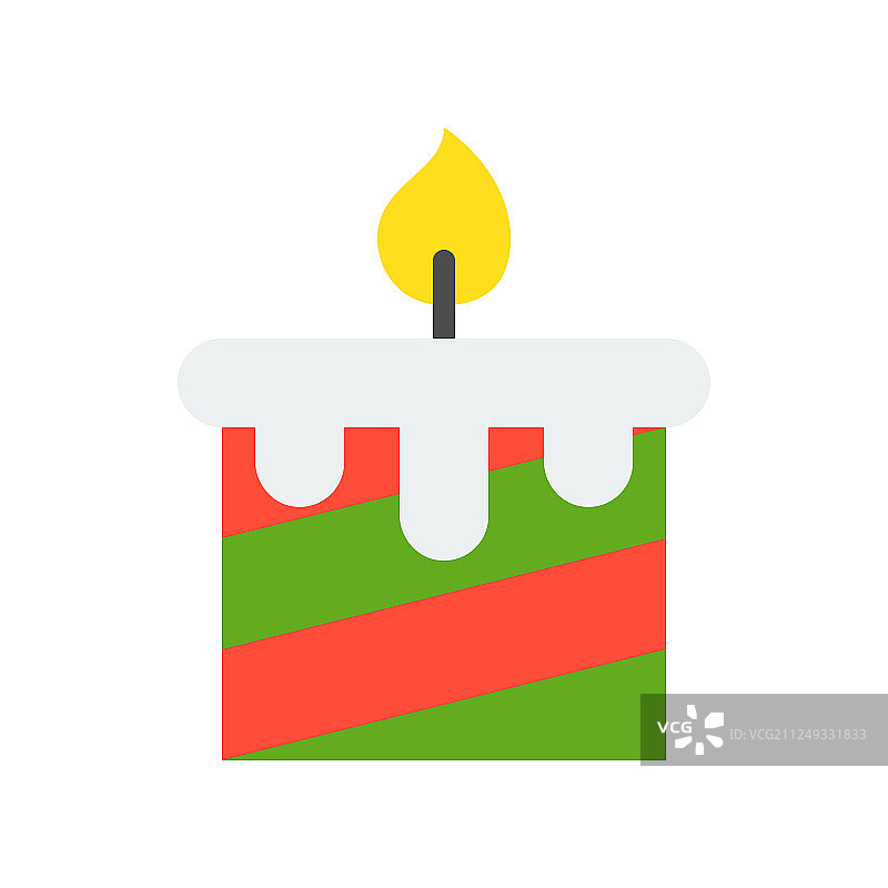 扁平风格圣诞蜡烛图标图片素材