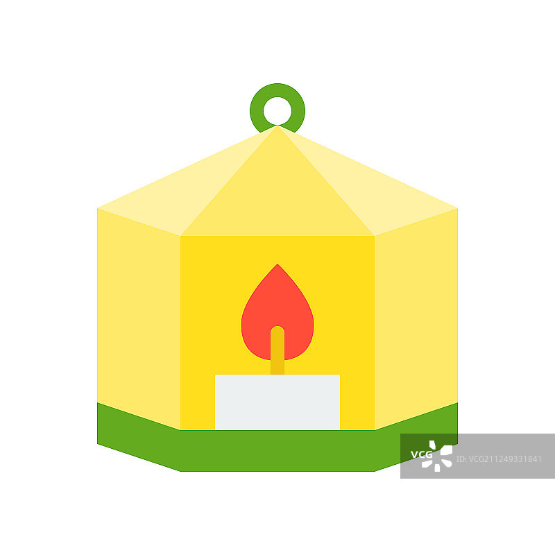 圣诞风格扁平灯笼图标图片素材