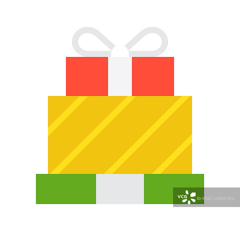 圣诞风格礼品盒扁平风格图标图片素材