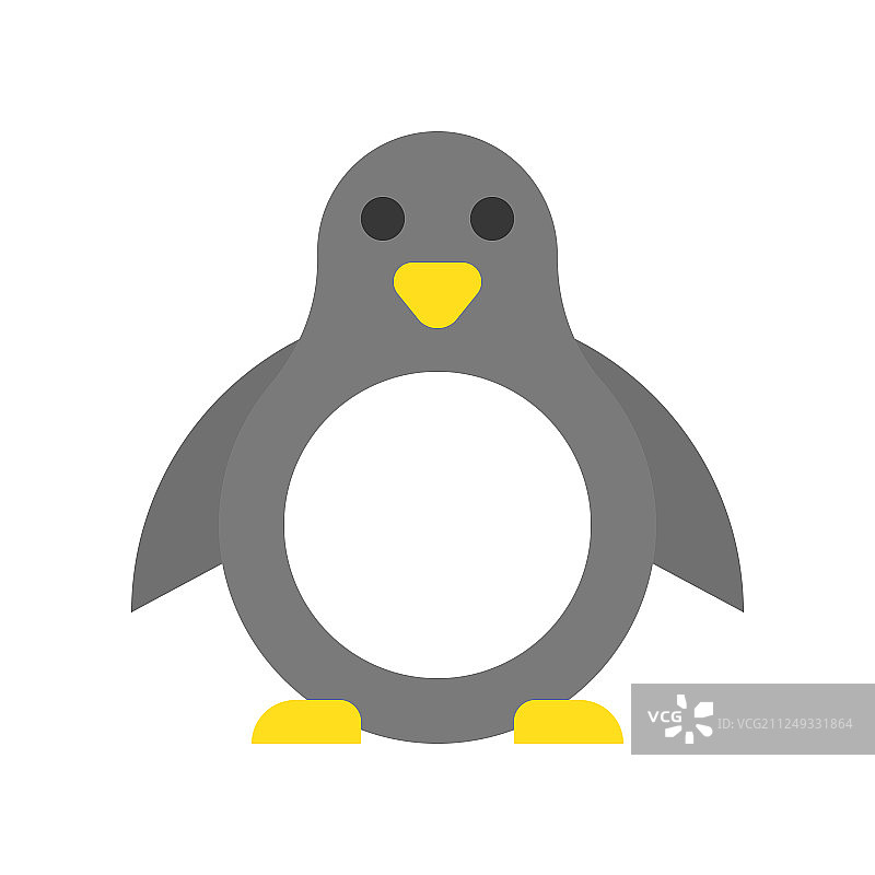 圣诞风格扁平企鹅图标图片素材