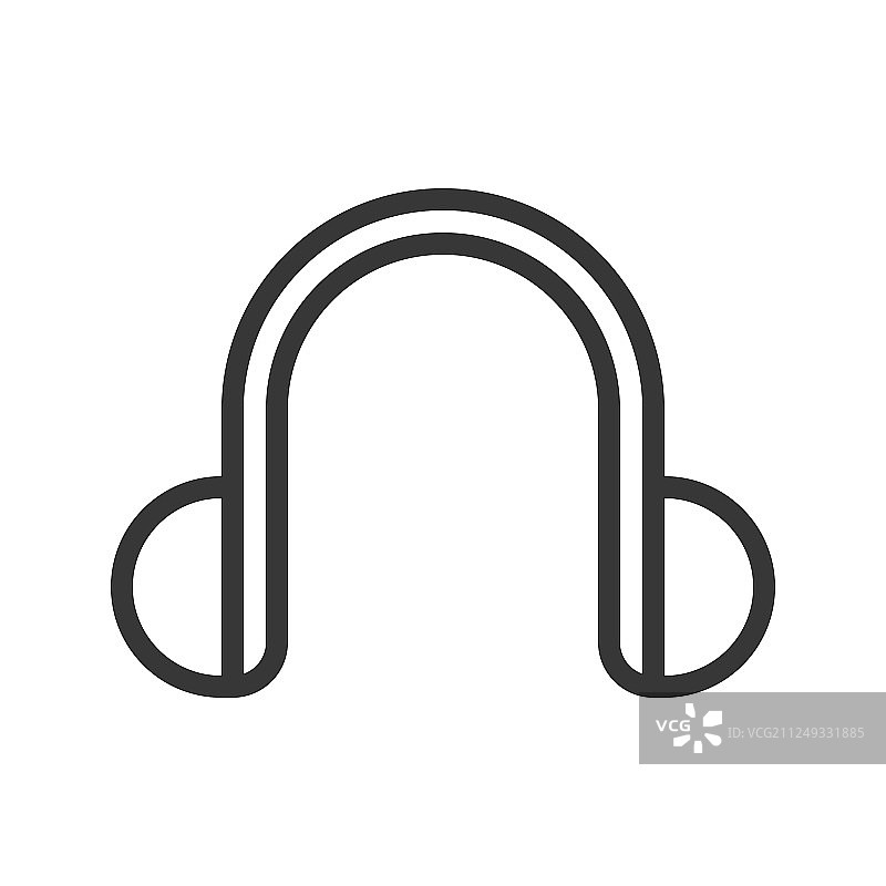 圣诞节主题耳罩线条风图标图片素材