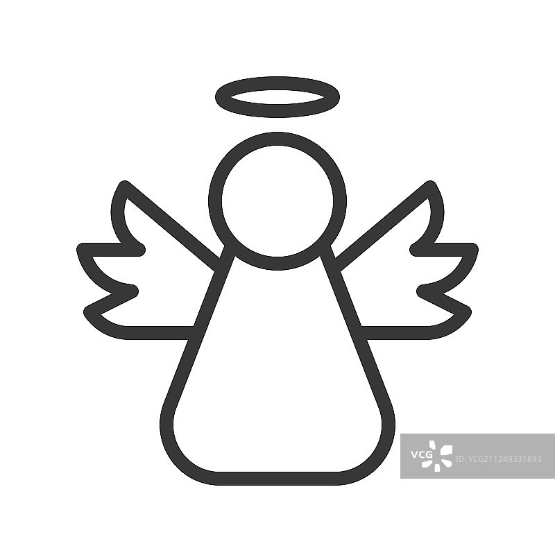 圣诞天使线性图标图片素材