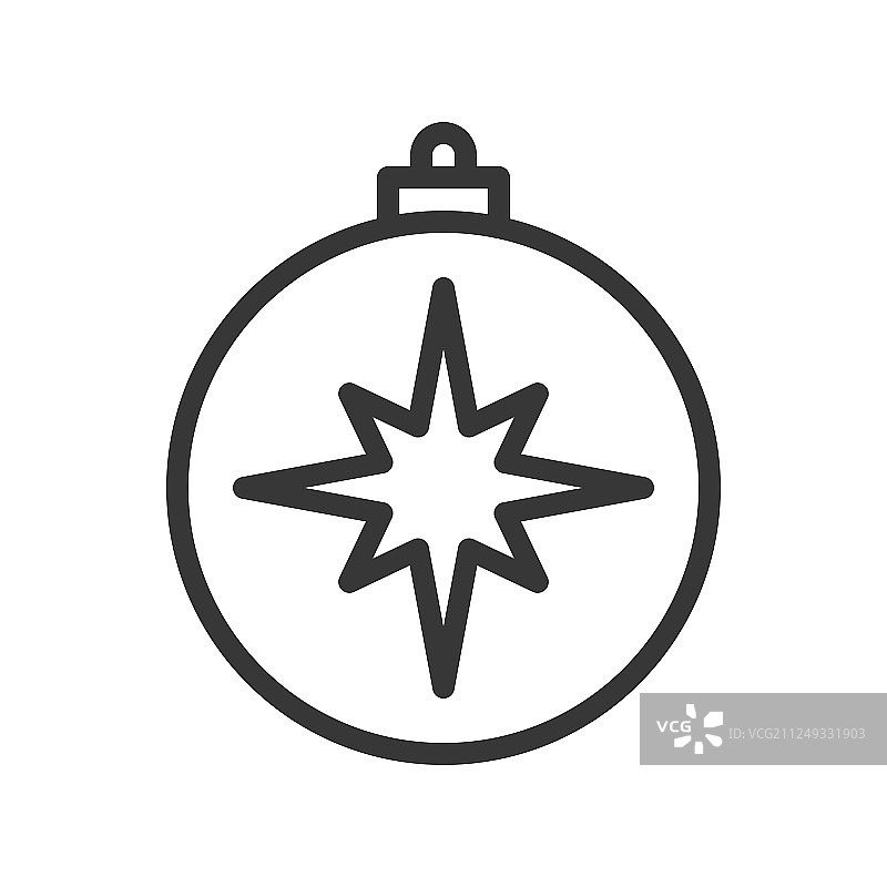 圣诞球线条风格图标图片素材