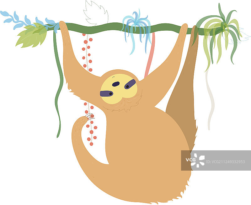 可爱的卡通树懒形象图片素材