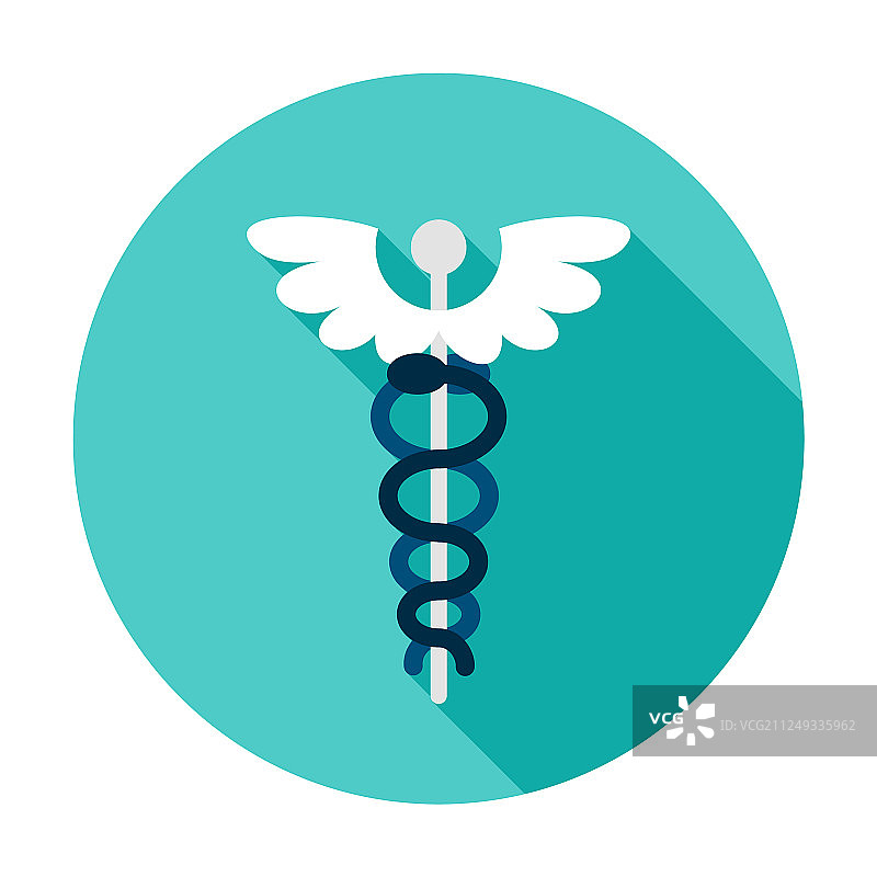 蛇杖圆形图标图片素材