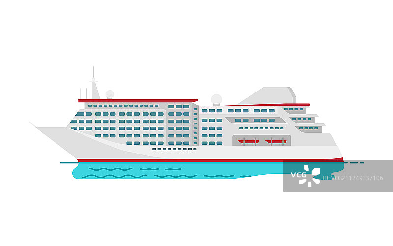 宽敞的豪华邮轮红色蒸汽船图片素材