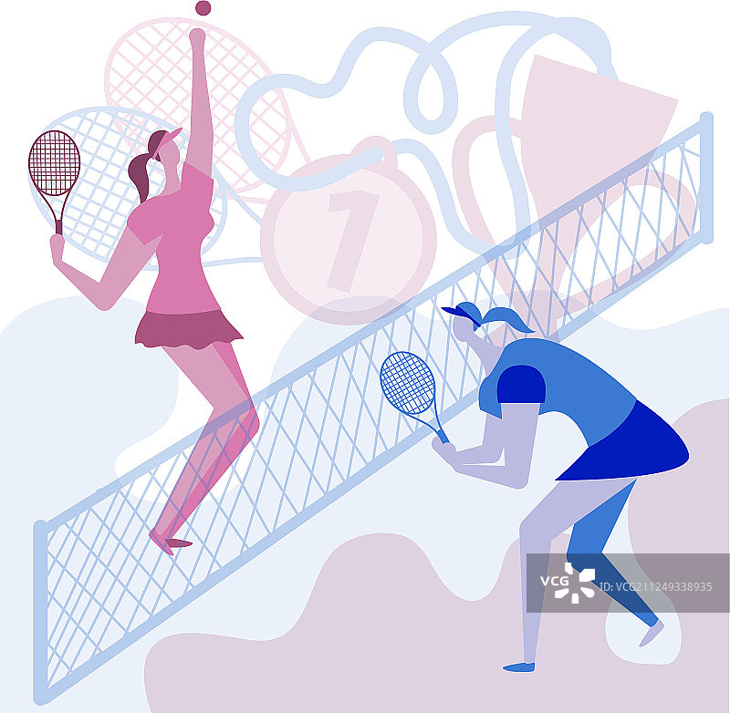 女孩们参加网球锦标赛图片素材