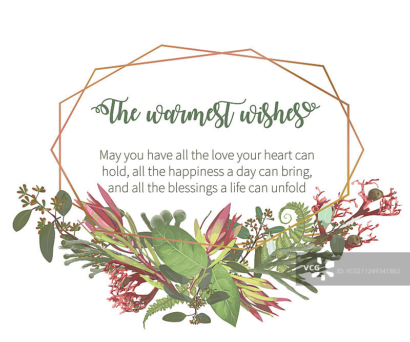 婚礼水彩季节性花卉卡片植物图片素材