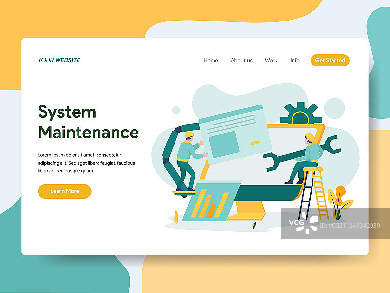 系统维护着陆页模板图片素材