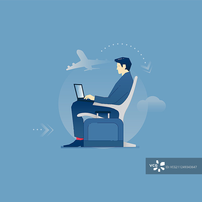 在机场休息室里的商人图片素材