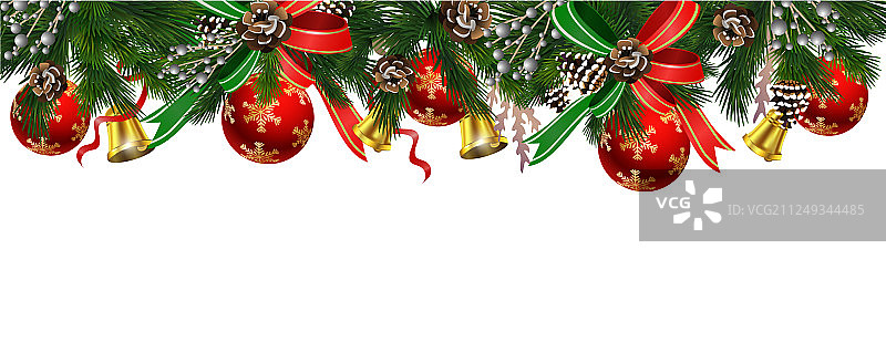 横版圣诞树彩灯banner图片素材