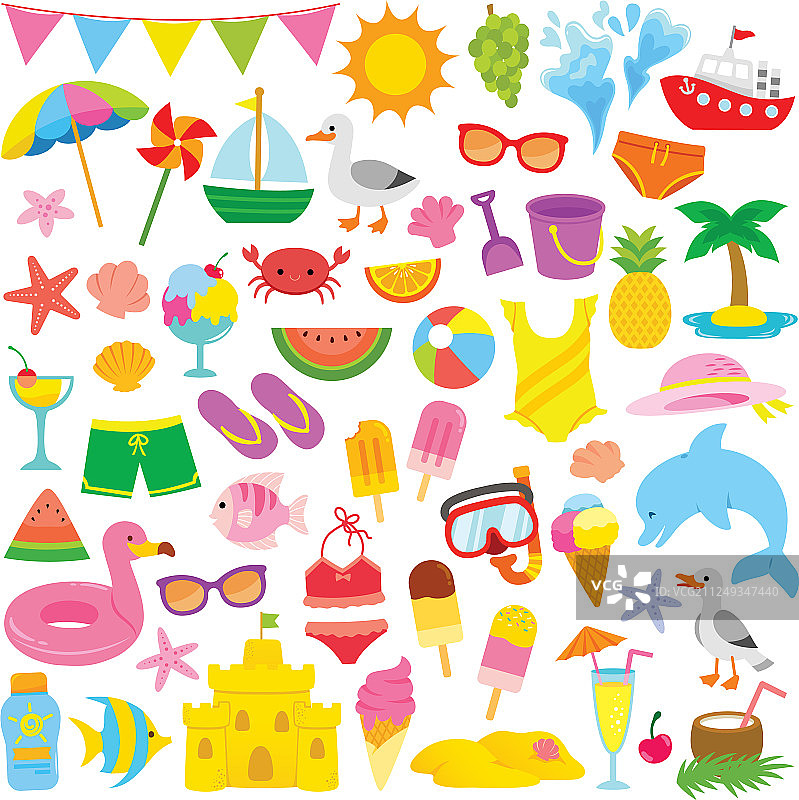 儿童夏季剪贴画图片素材