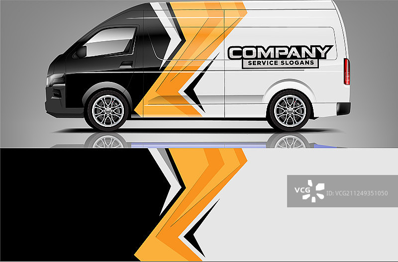 公司面包车车身贴膜设计图片素材