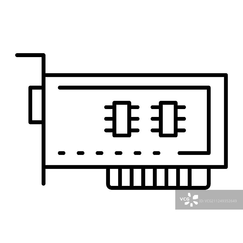 显卡细线图标图片素材