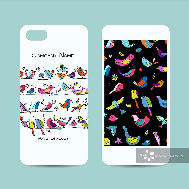 有趣的鸟类手机壳设计背景图片素材