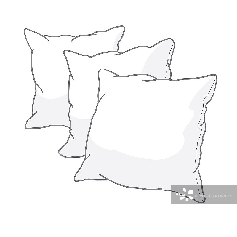 白色孤立艺术枕头草图图片素材