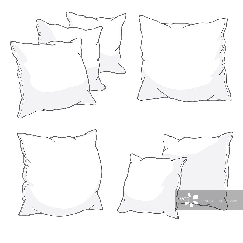 白色孤立艺术枕头草图图片素材