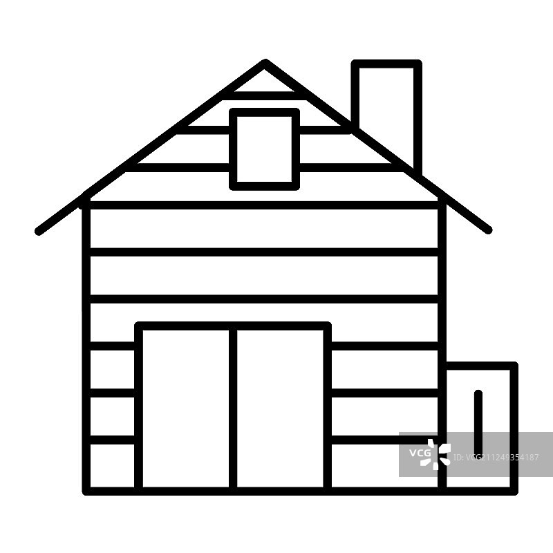 小木屋细线条小屋图标图片素材