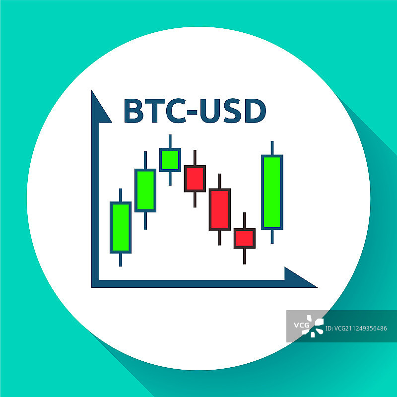 比特币兑美元K线图图标图片素材