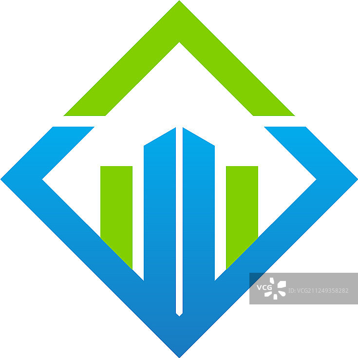 方形线条建筑商业标志图片素材