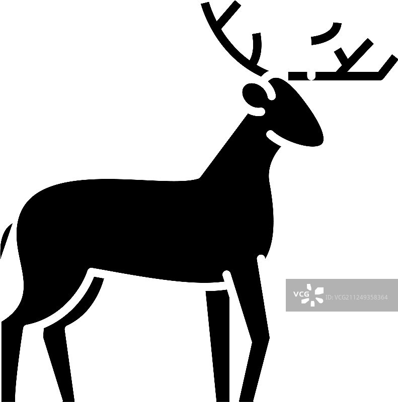 森林鹿黑色图标标志，隔离图片素材