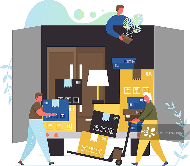 扁平风格的搬家公司服务设计图片素材